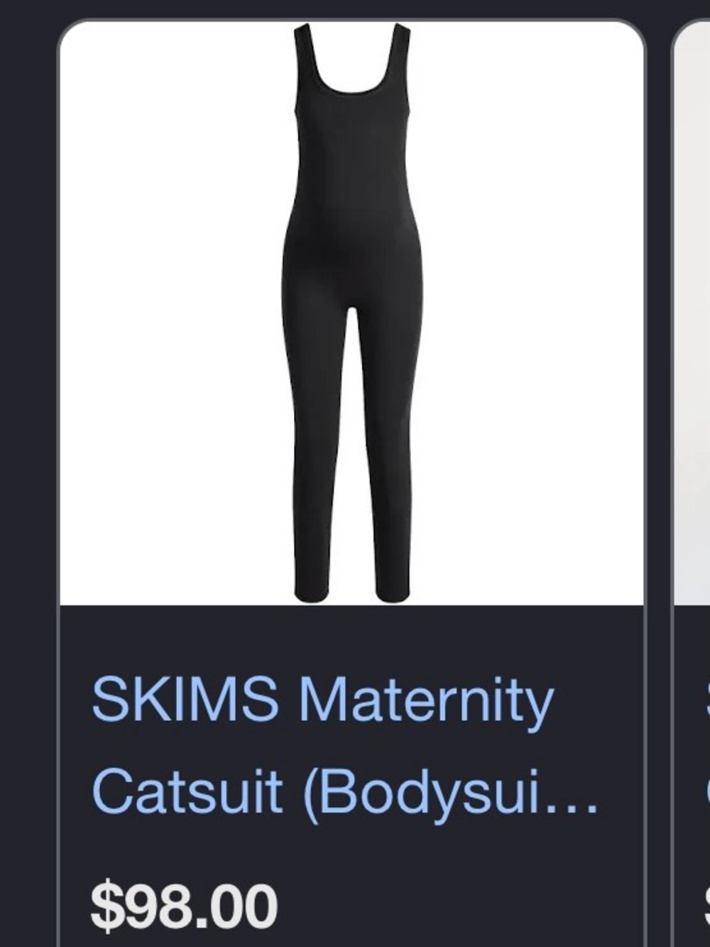 SKIMS Black Maternity Seamless Tank Jumpsuit